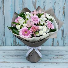 Букет цветов из:  Герберы, Альстромерии и Хризантемы #REPLACE_PRED# Чернолесском