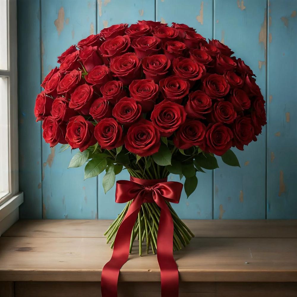 Букет Красные розы Блэк Меджик в Чернолесском