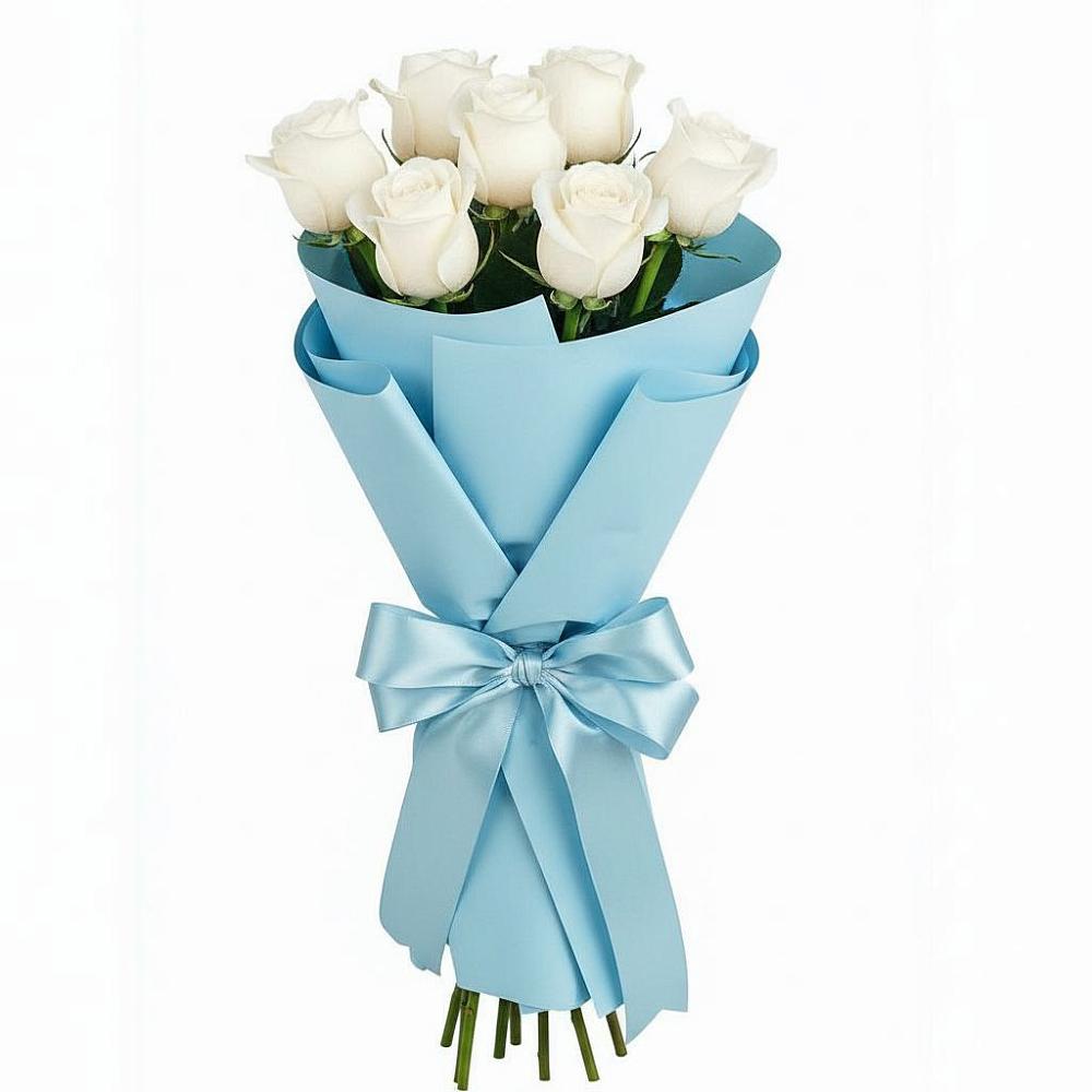 Букет 7 белых роз Проуд в Чернолесском