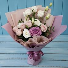 Букет цветов из:  Розы и Лизиантусы #REPLACE_PRED# Чернолесском