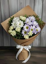 Букет цветов из:  Хризантемы и Розы в Чернолесском