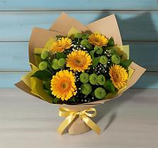 Букет цветов из:  Герберы и Хризантемы в Чернолесском