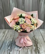 Букет цветов из:  Гвоздики, Розы и Хризантемы в Чернолесском