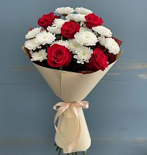 Букет цветов из:  Розы и Хризантемы в Чернолесском