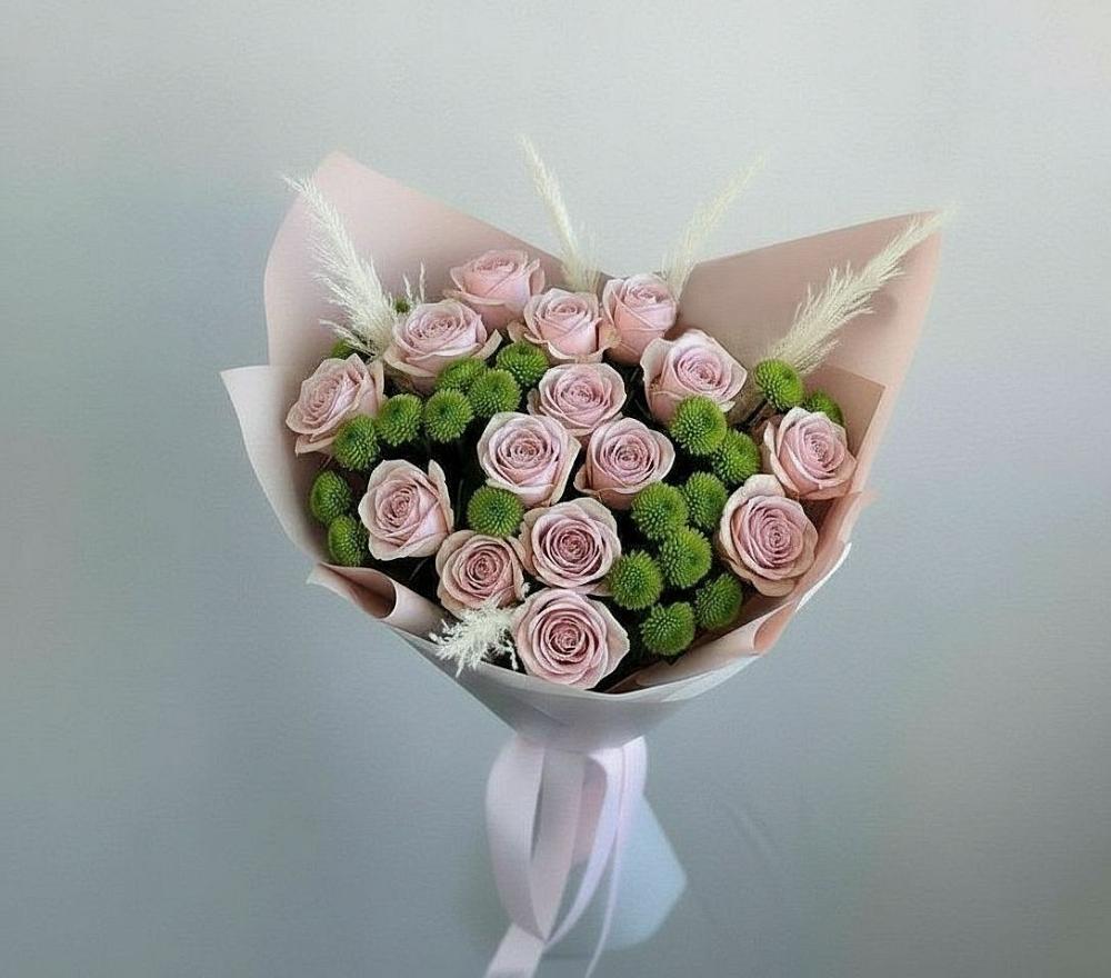 Букет цветов из: Розы и Хризантемы в Чернолесском