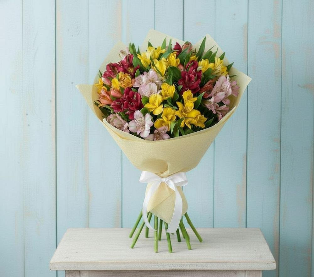 Букет цветов из: Альстромерии в Чернолесском