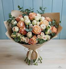 Букет цветов из:  Альстромерии и Розы #REPLACE_PRED# Чернолесском